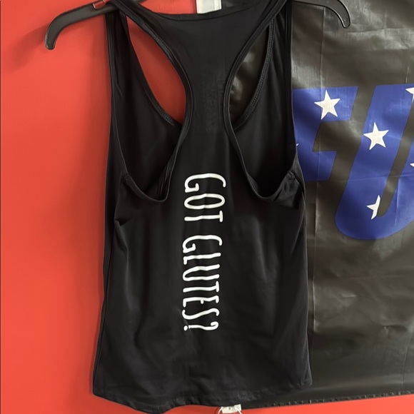 Next Level Apparel Tops - Black Tank Top with 'Got Glutes?' Print